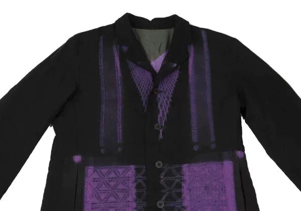 Issey Miyake Vintage Purple Pattern Suit Jacket