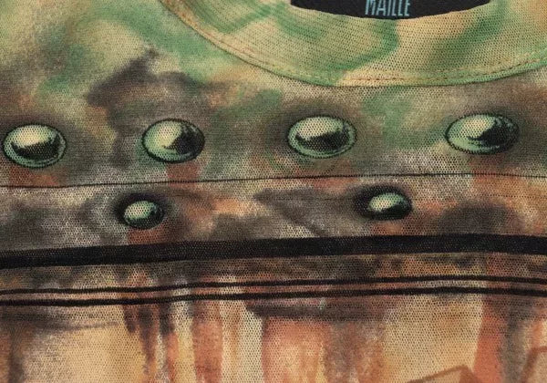 Jean Paul Gaultier Vintage Green Floral Logo Mesh Top