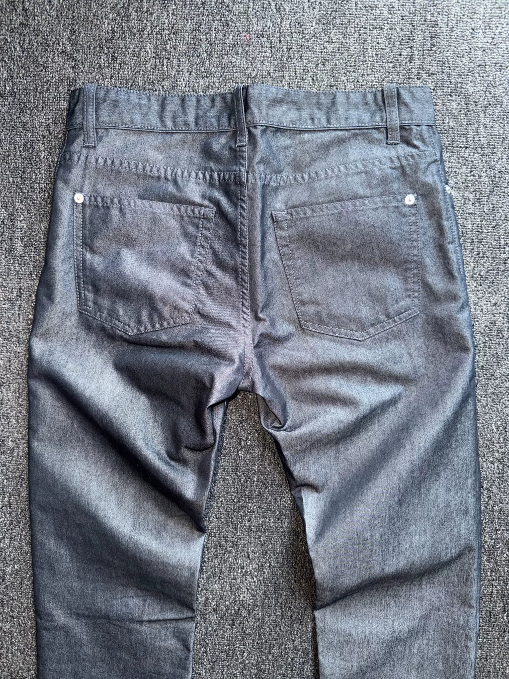 Balenciaga 13FW Metallic Straight-Leg Pants Jeans