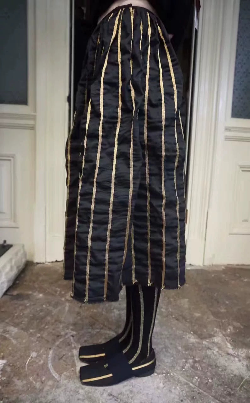 Uma Wang FW16 Striped Wool Skirt