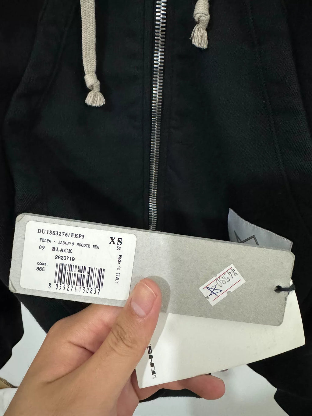 Rick Owens Drkshdw 18SS Jason Black Zip Hooded Hoodie Jacket