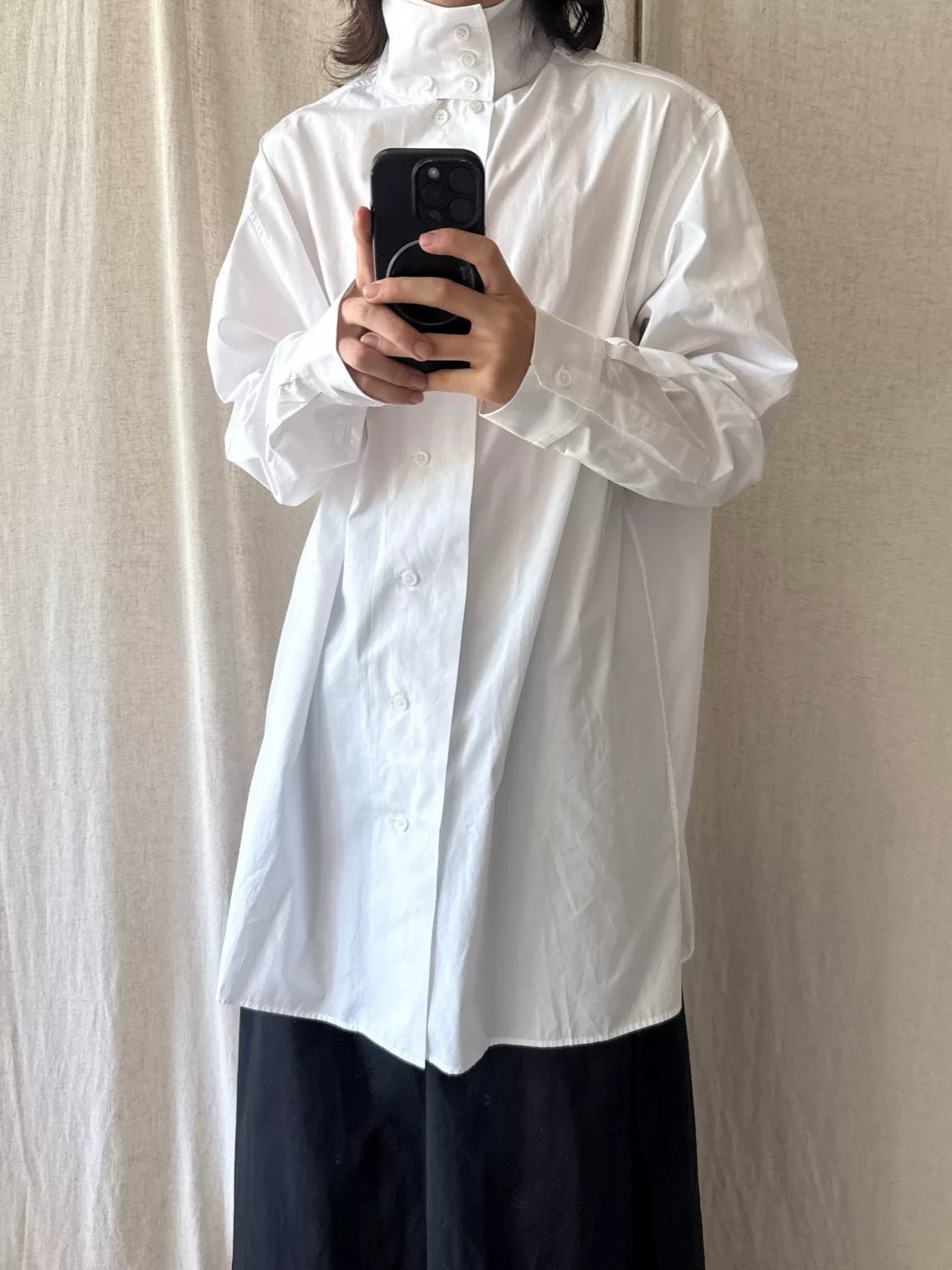 Yohji Yamamoto Stand-Collar Cotton Shirt