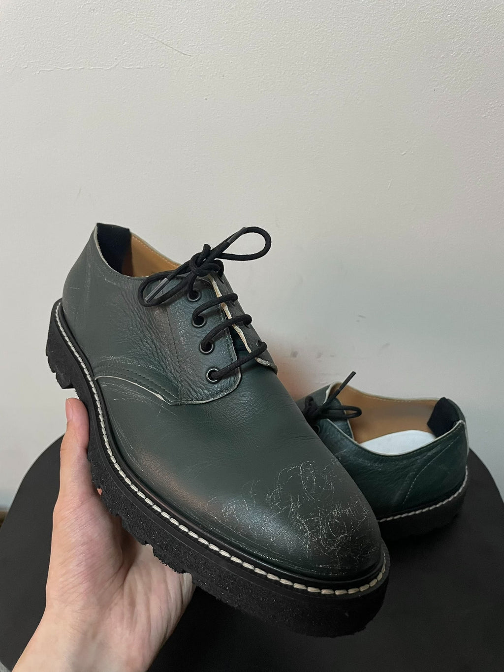 Maison Margiela Green Derby Shoes