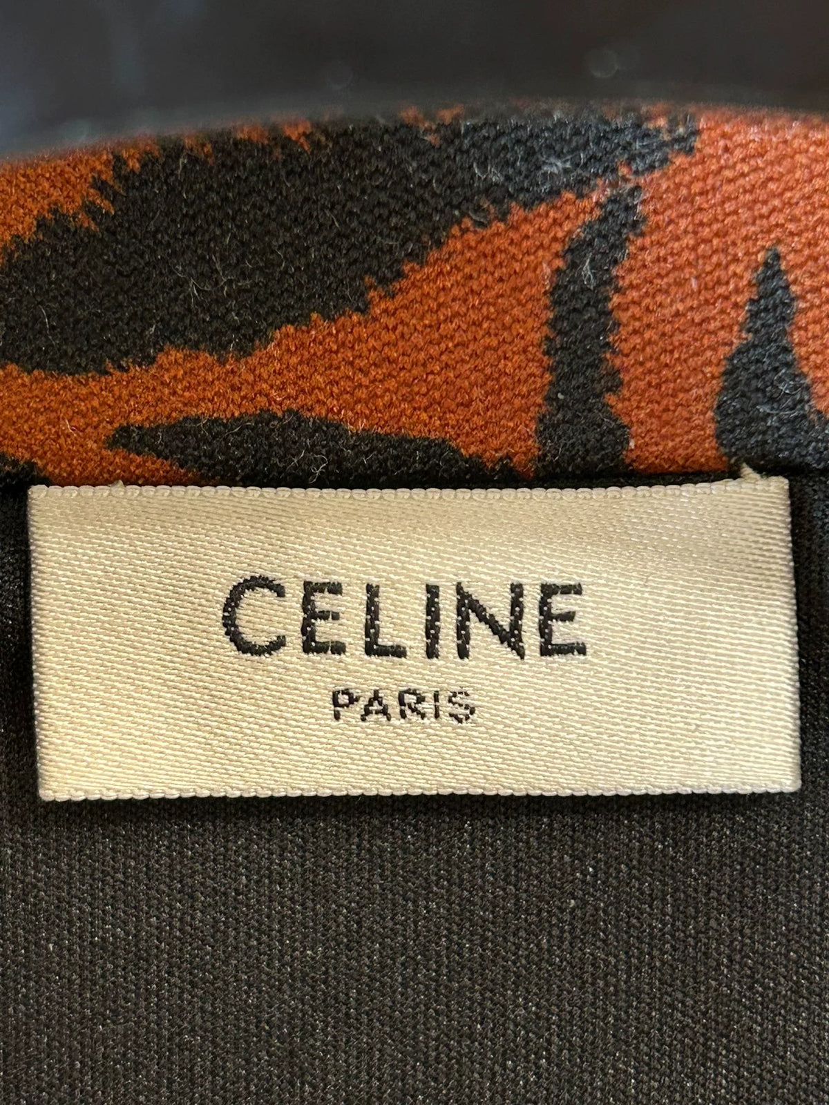 Celine Tiger Leopard Print Stand-Collar Zip-Up Knit Jacket