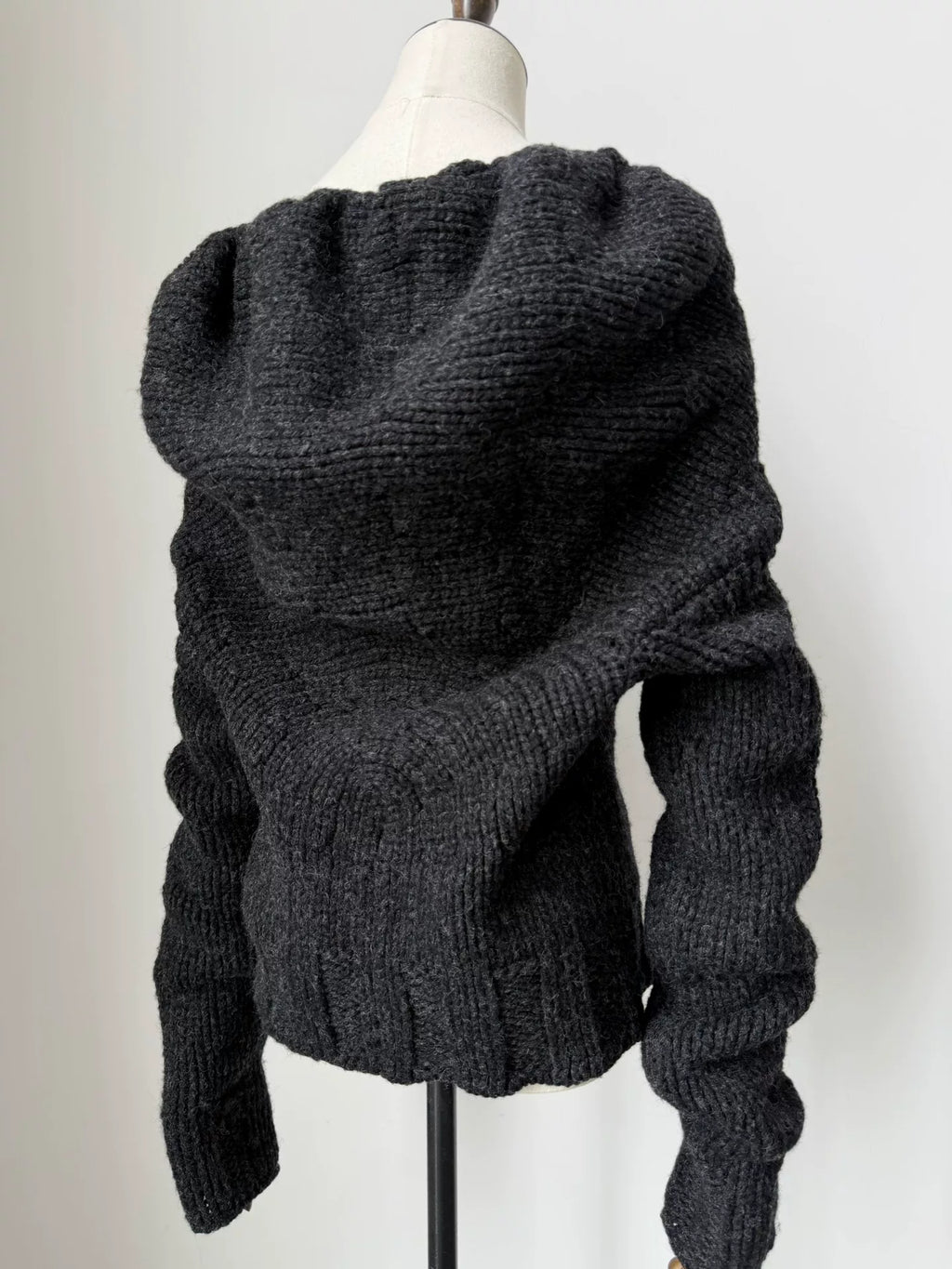 Dries van Noten 2000 Chunky Knit Pullover with Back Neck Stacking Sweater