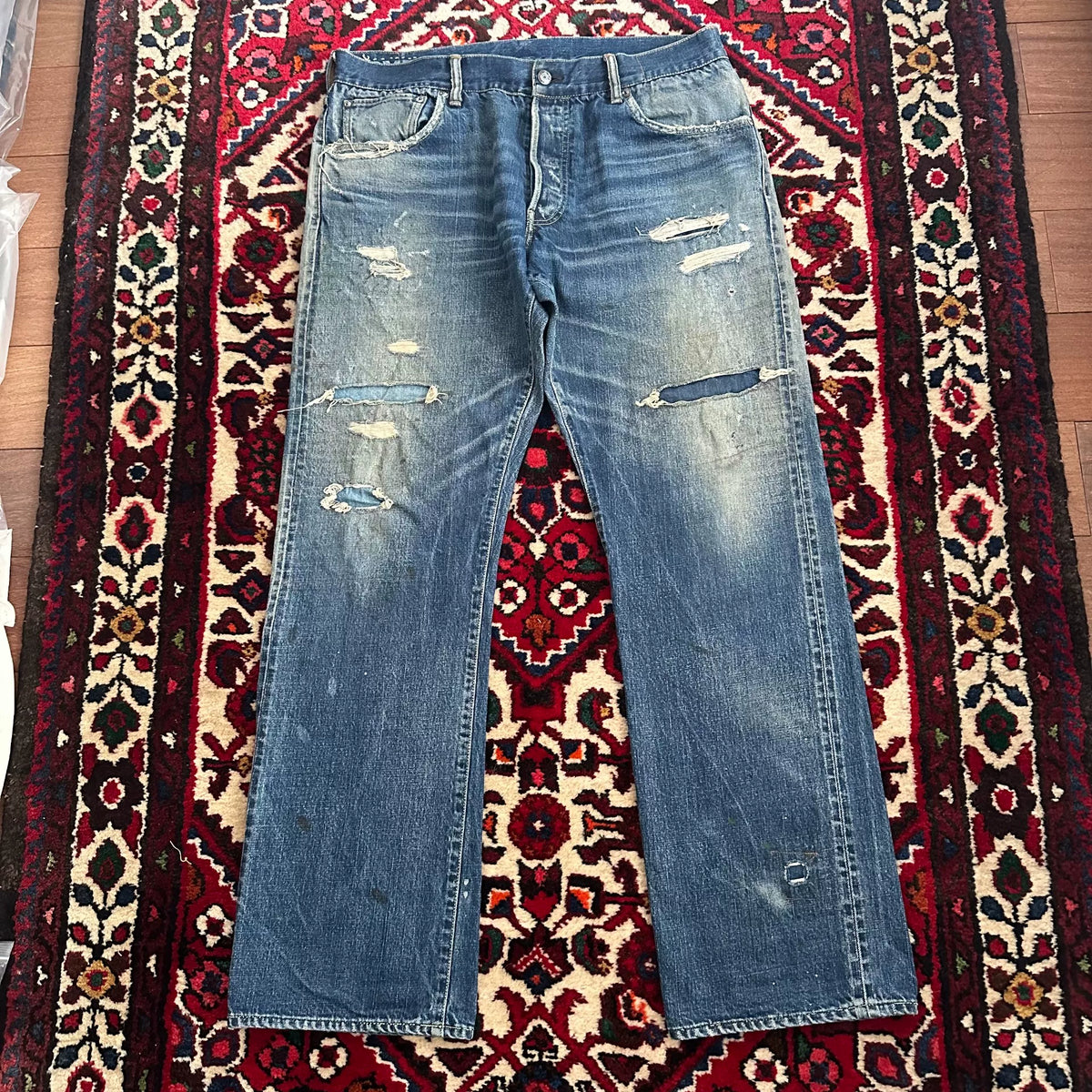 Visvim 19SS SS Ict Dry5 Distressed Jeans
