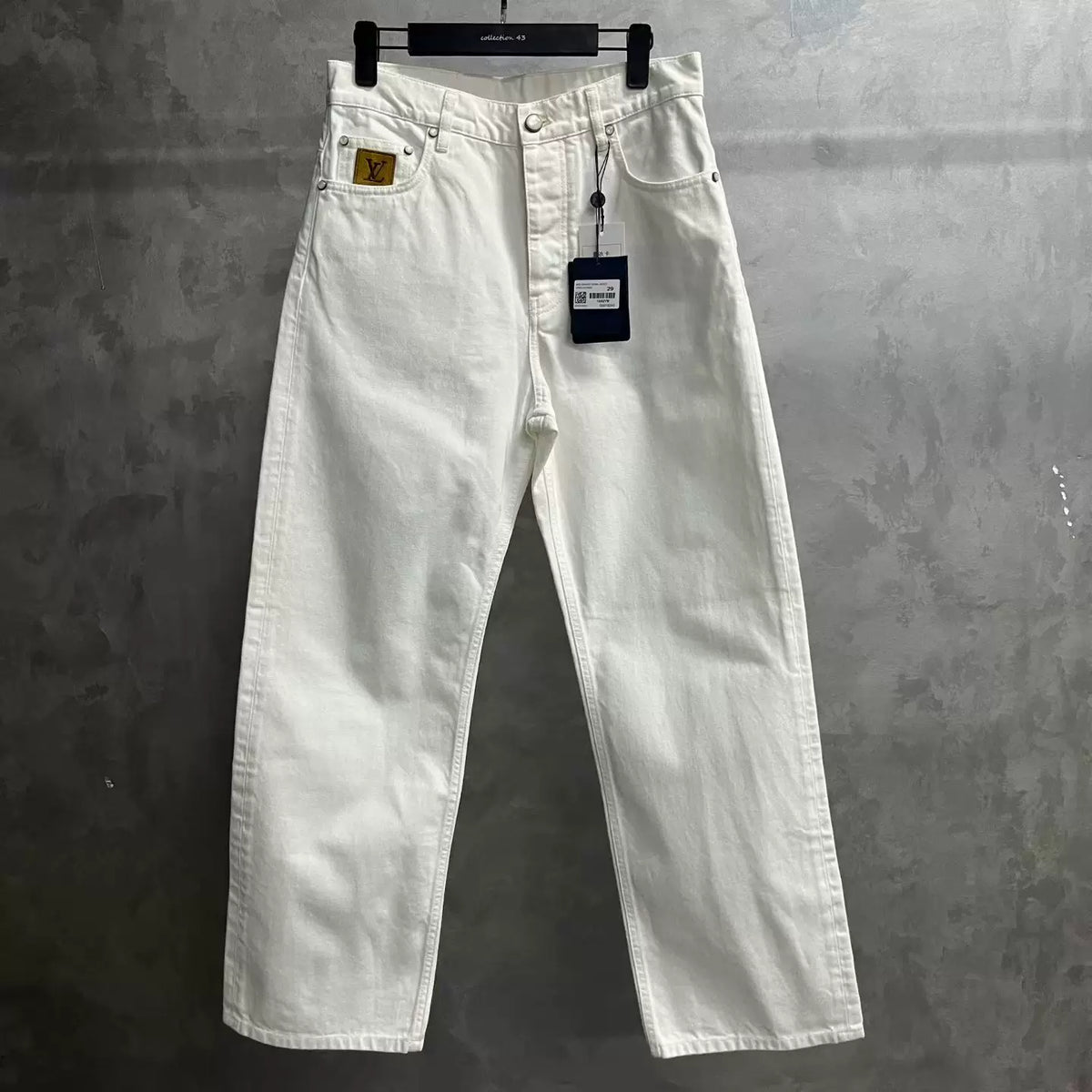 Louis Vuitton White Five Pocket Skateboard Denim Jeans