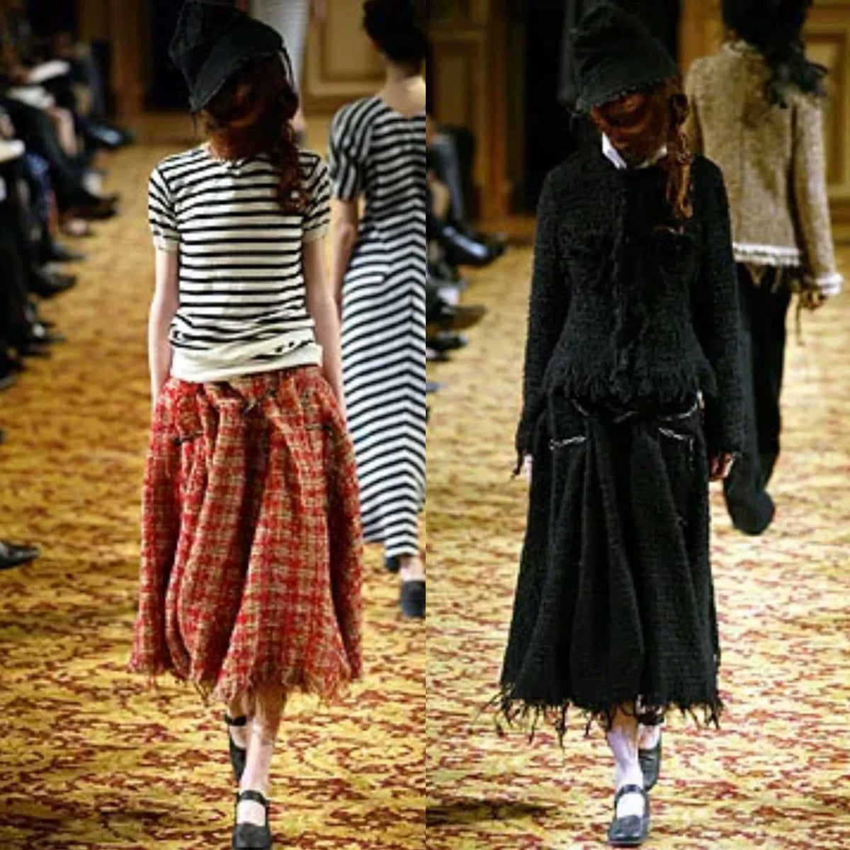 Junya Watanabe 2000 rough pattern wool skirt