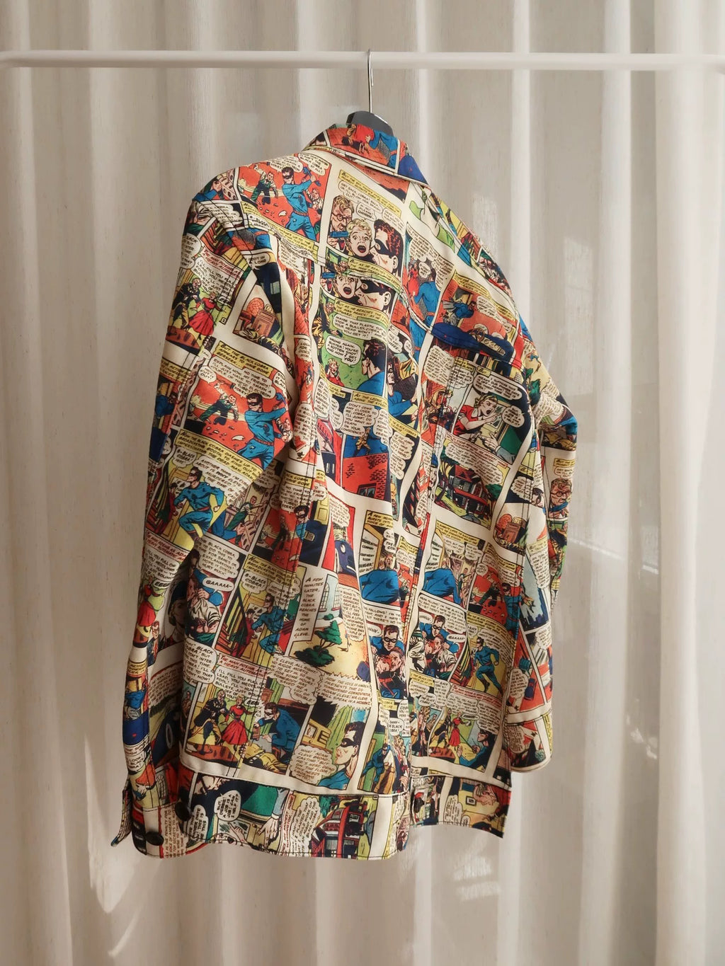 Comme des Garcons Homme Plus AW18 Diagonal Cut Comic Polyester Jacket