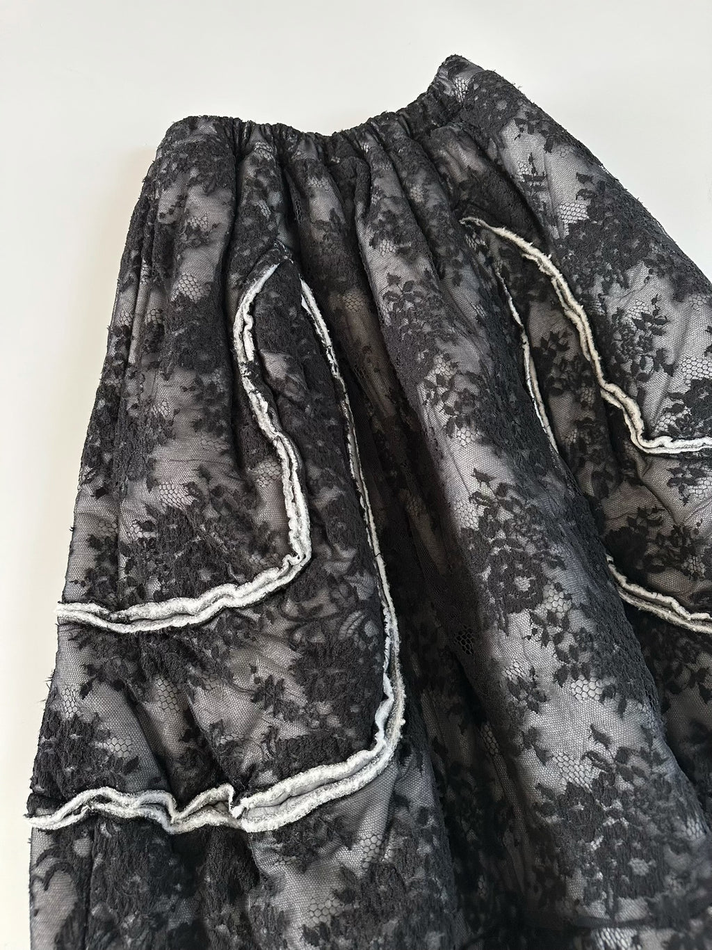 Comme Des Garcons Rei Kawakubo 2017 Main Line Crochet Lace Quilted Skirt