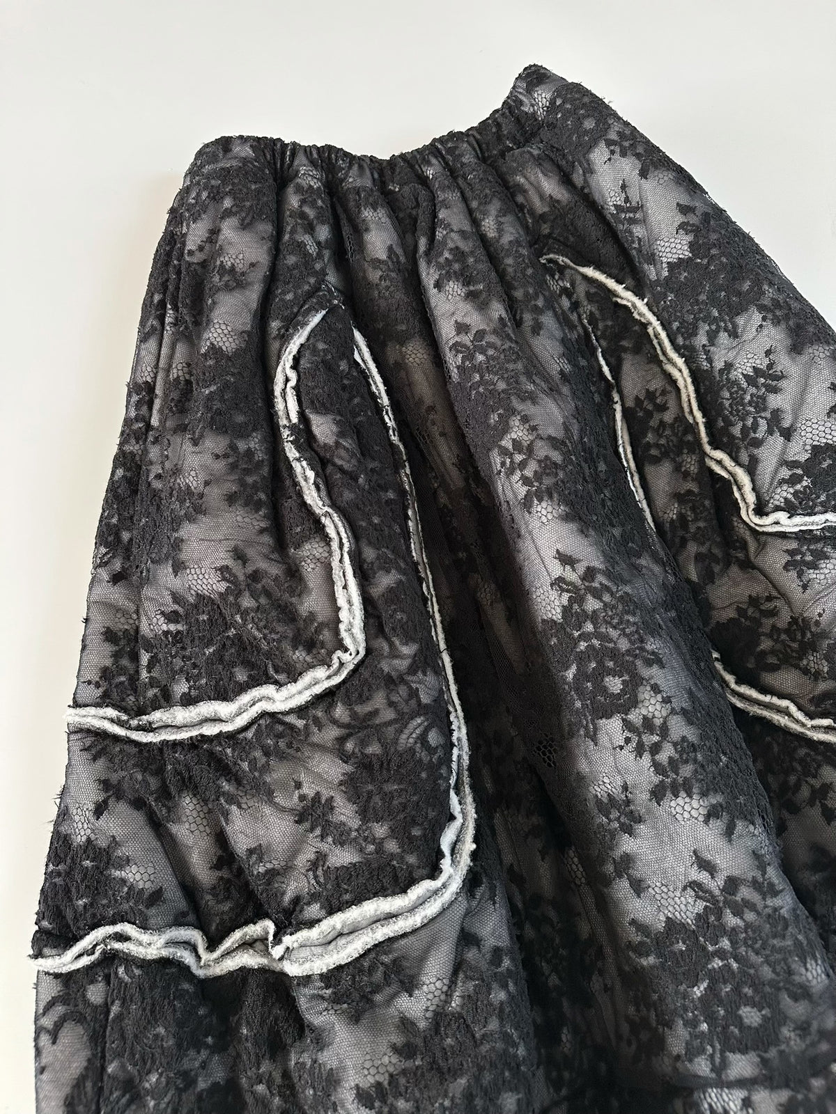 Comme Des Garcons Rei Kawakubo 2017 Main Line Crochet Lace Quilted Skirt