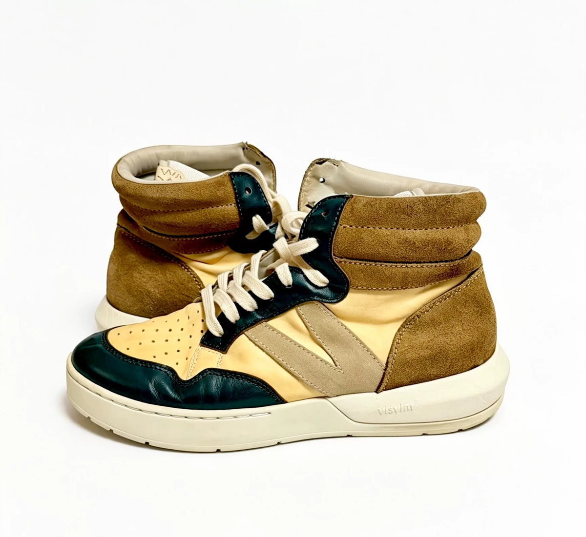 visvim AW21 Green Chamberlain Hi Suede Horsehide Sneakers