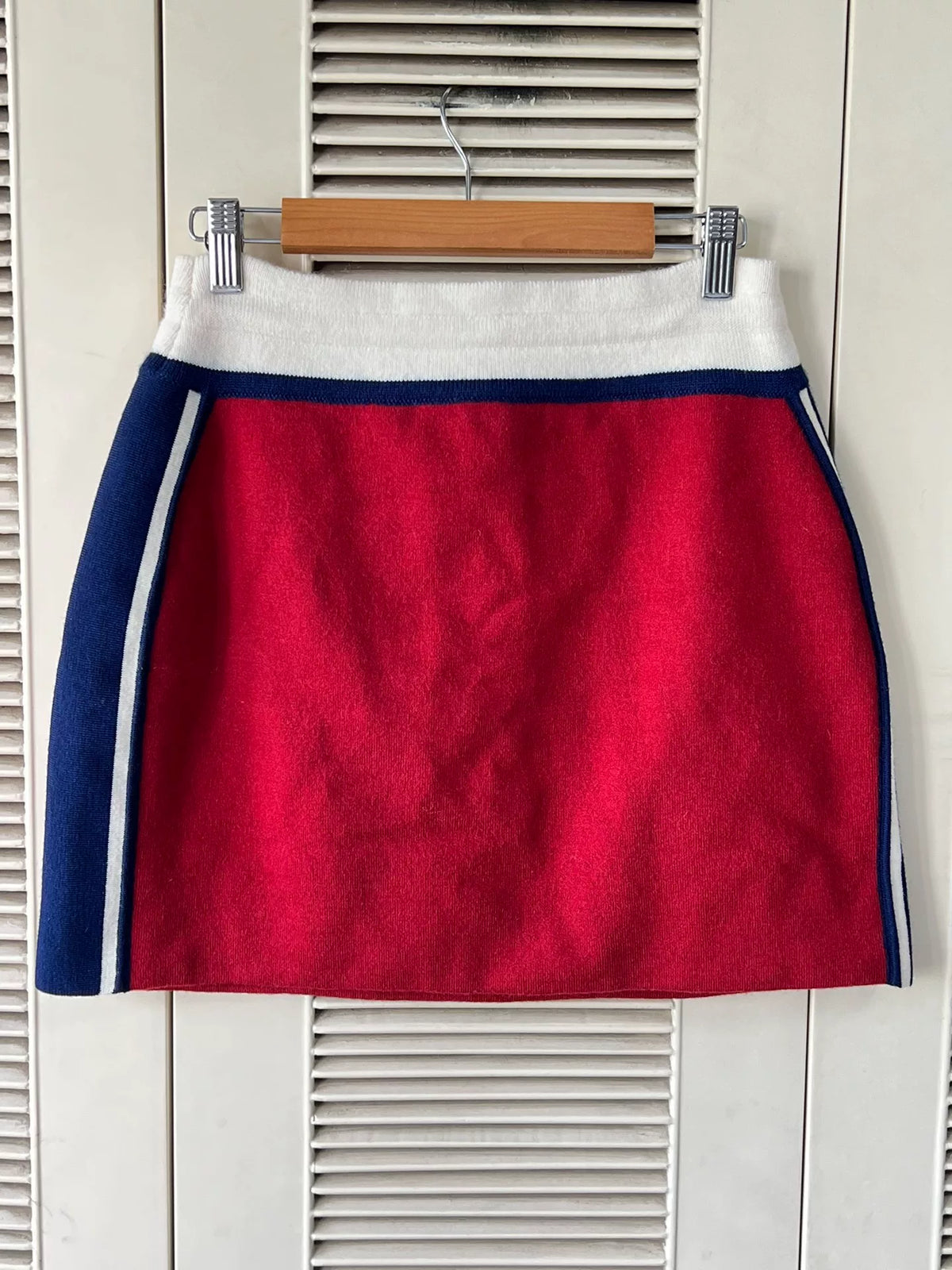 Celine Arc de Triomphe logo knit midi skirt