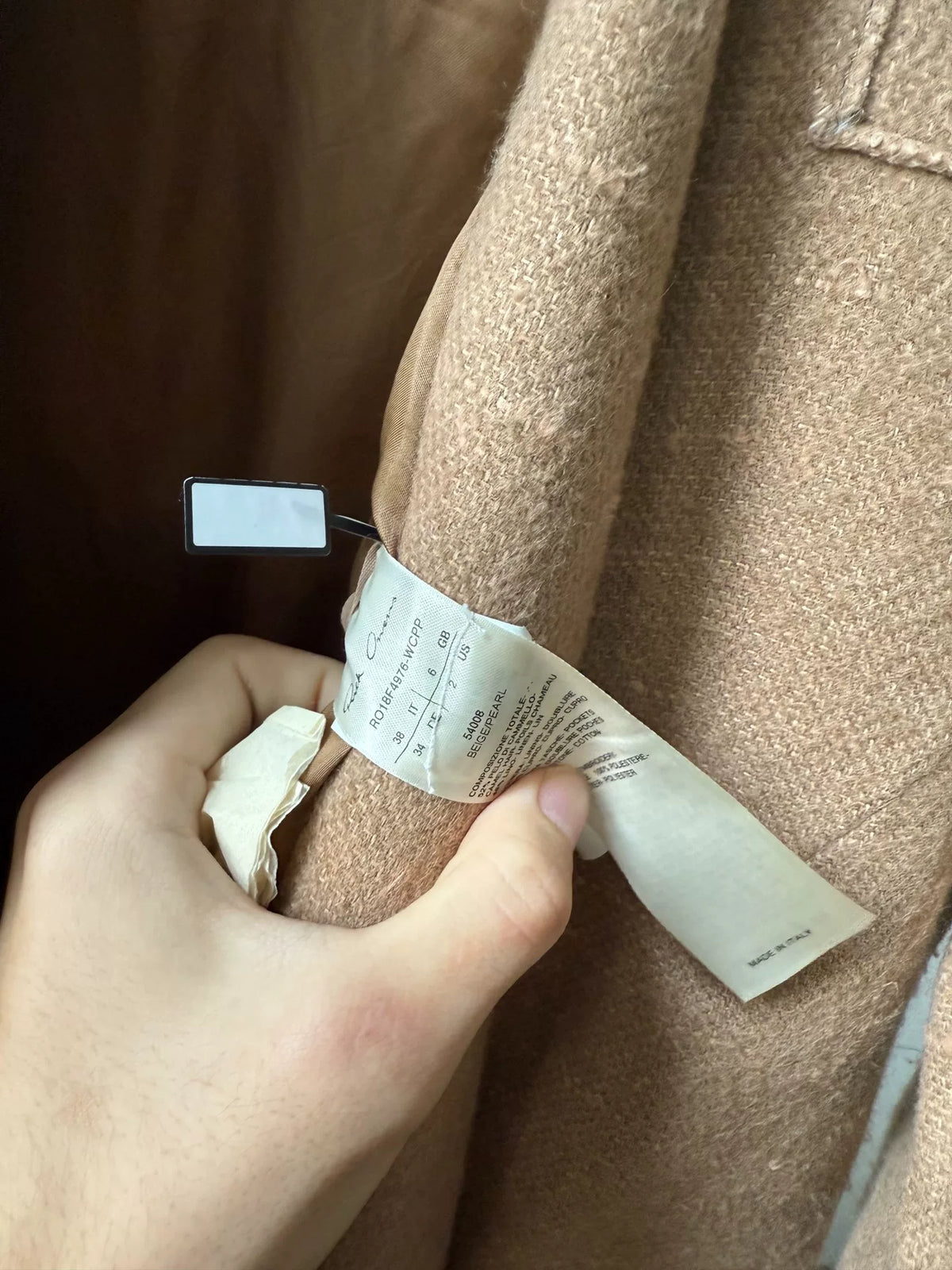 Rick Owens FW18 Camel Hair Linen Sisyphus Jacket