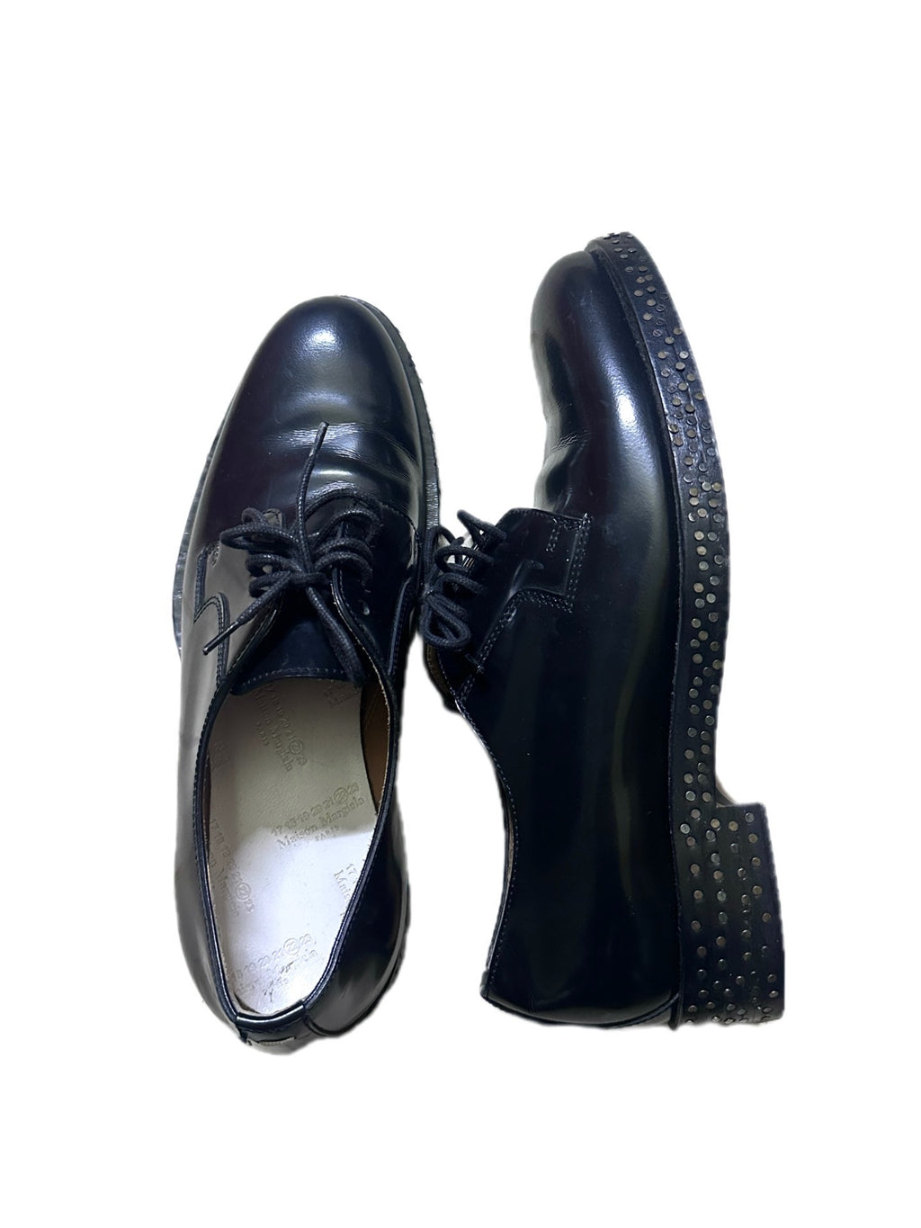 Maison Margiela Nail Sole Studded Black Derby Shoes