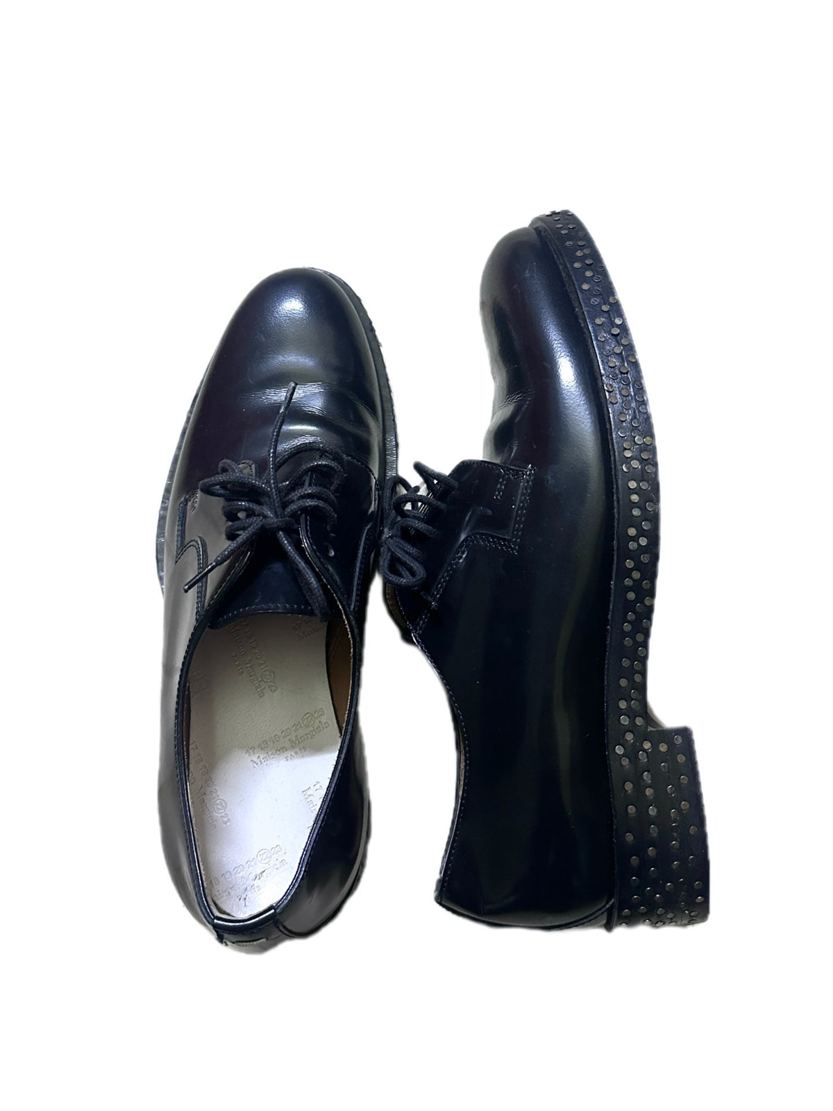 Maison Margiela Nail Sole Studded Black Derby Shoes