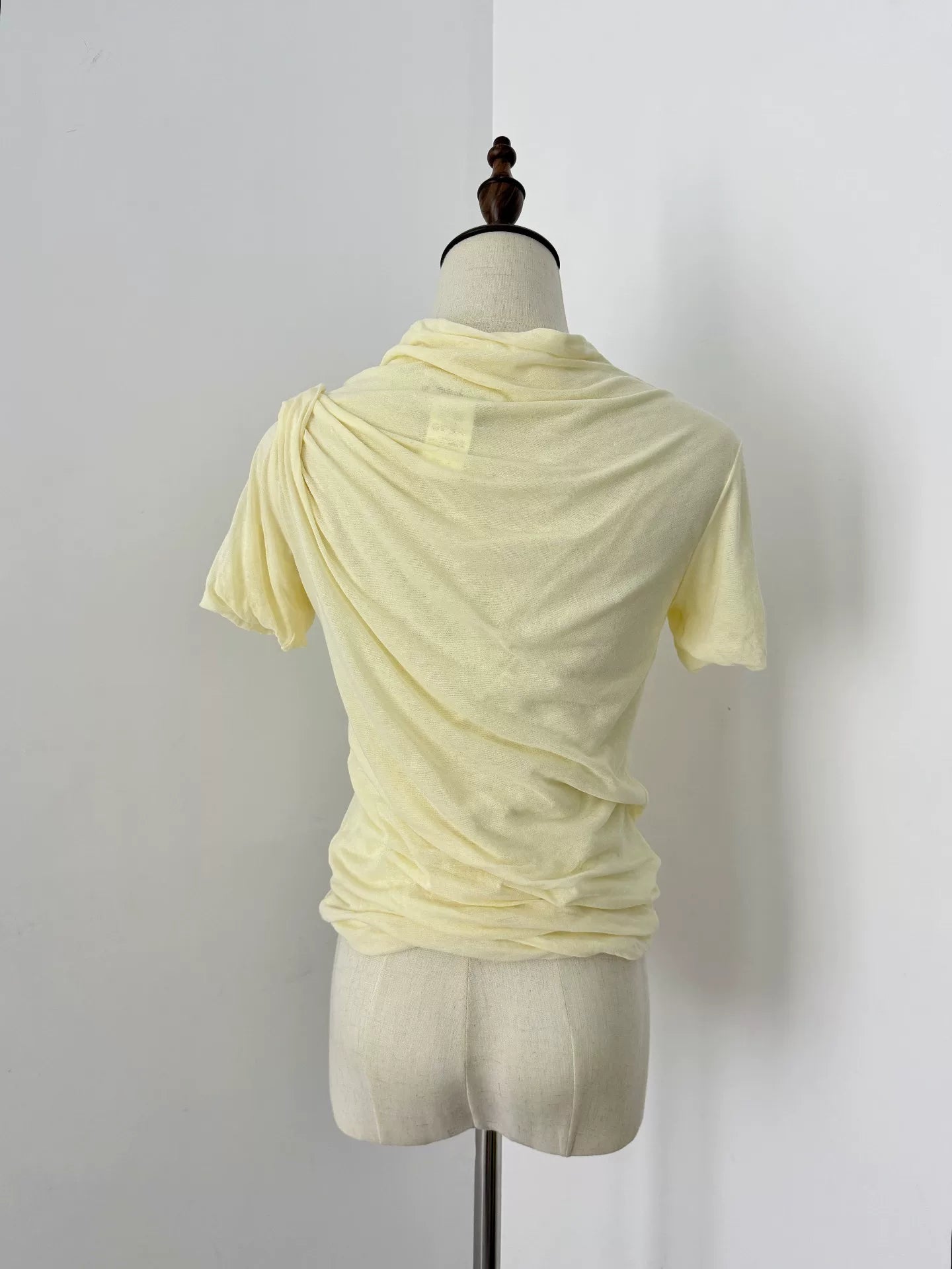 Yohji Yamamoto Pale Yellow Pleated Top - Devines