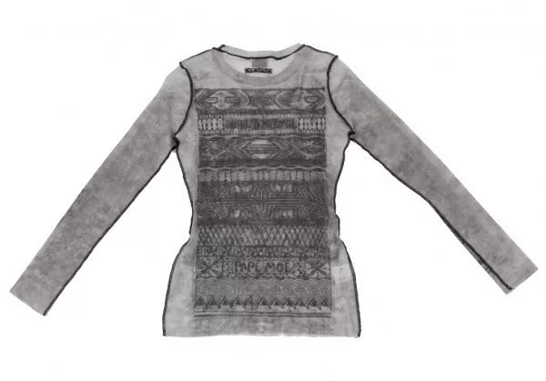 Jean Paul Gaultier Vintage Grey Patterned Mesh Top