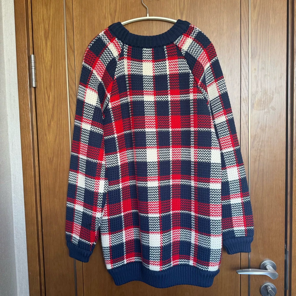 Louis Vuitton Red Blue Plaid Sweater