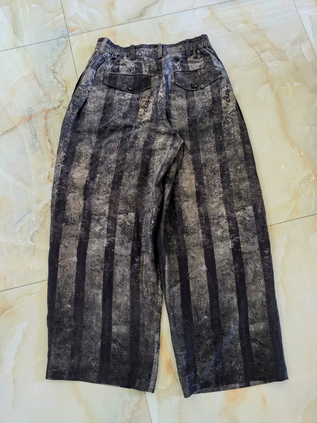 Ziggy Chen Wide-Leg Striped Jacquard Pants