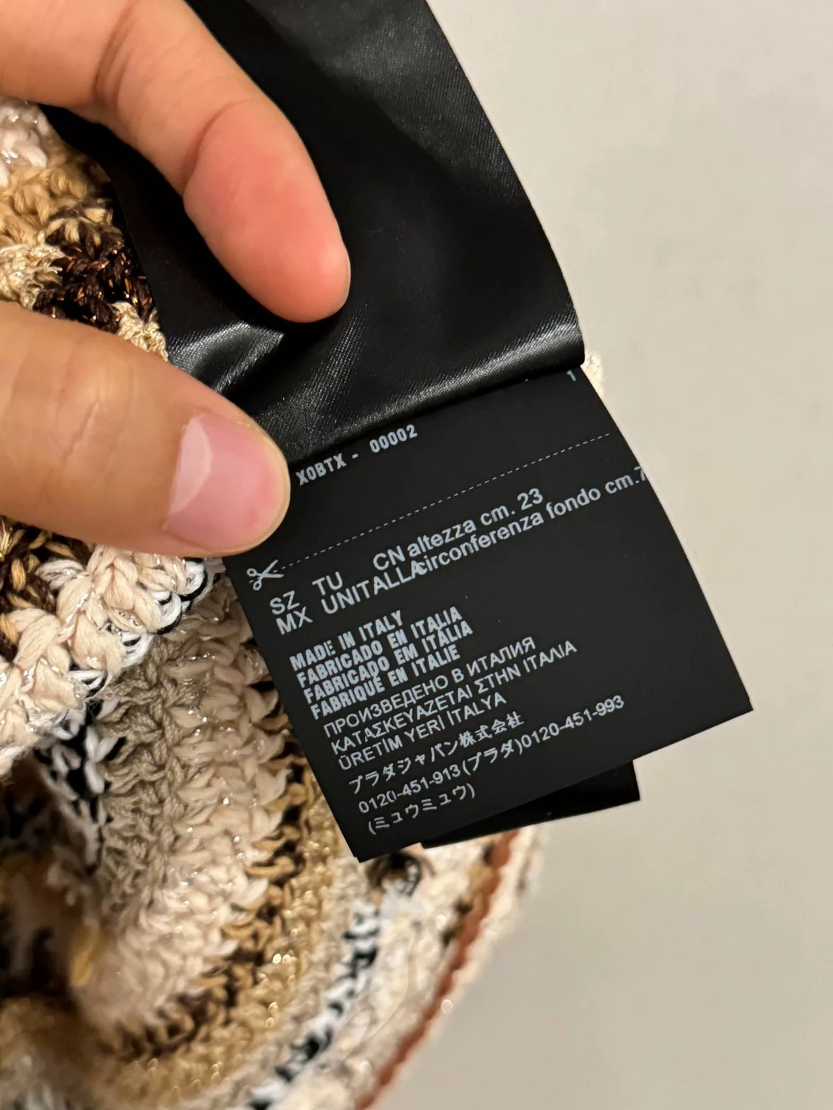 Miumiu Gold Woven Bucket Hat