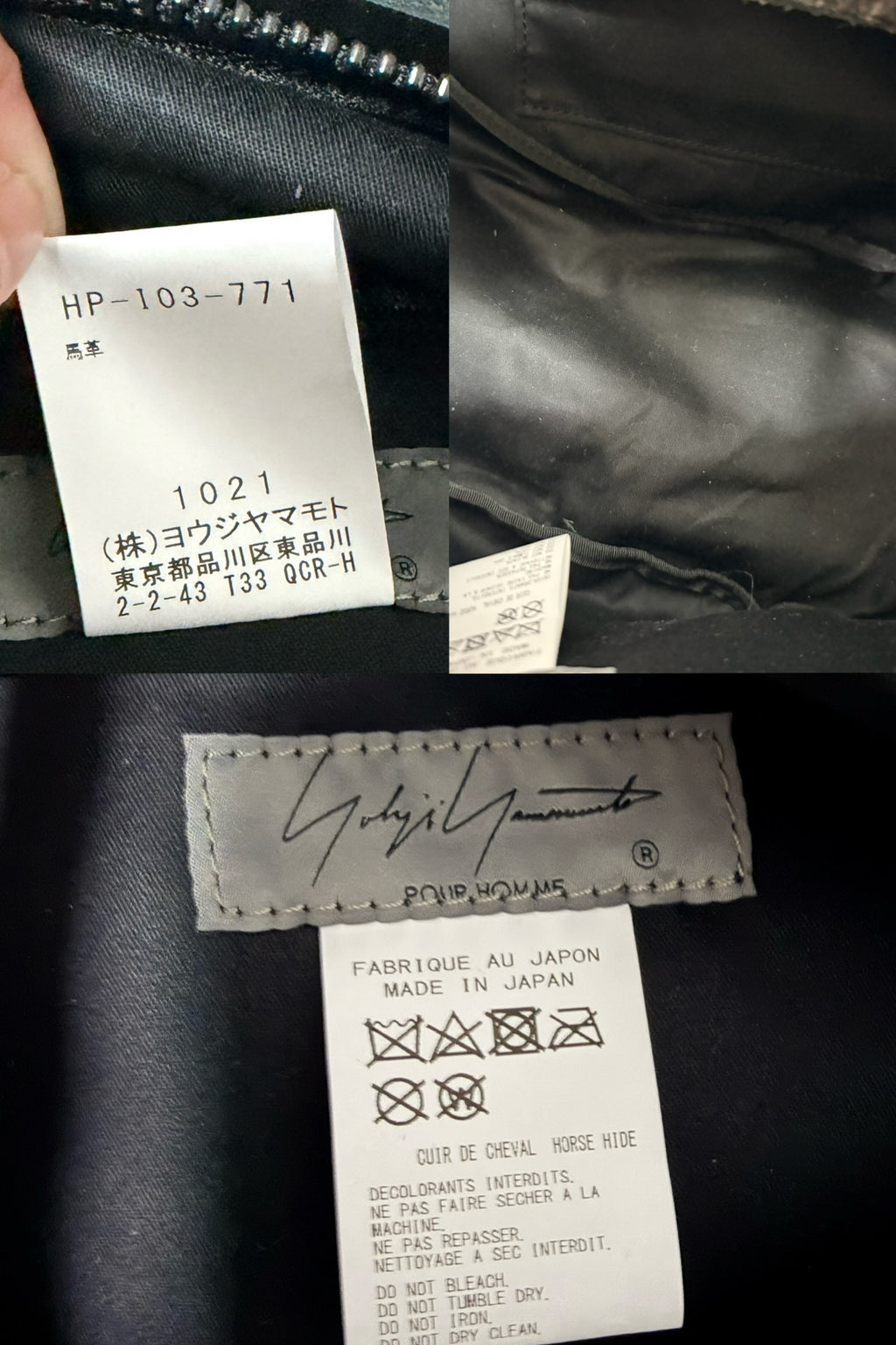 Yohji Yamamoto horsehide backpack shoulder bag