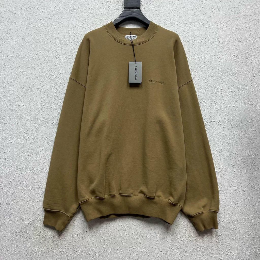 Balenciaga Wheat Double B Embroidered Logo Sweater