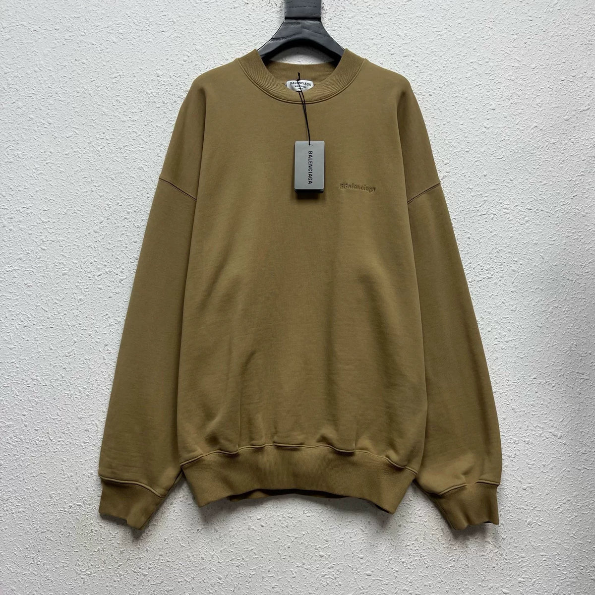 Balenciaga Wheat Double B Embroidered Logo Sweater