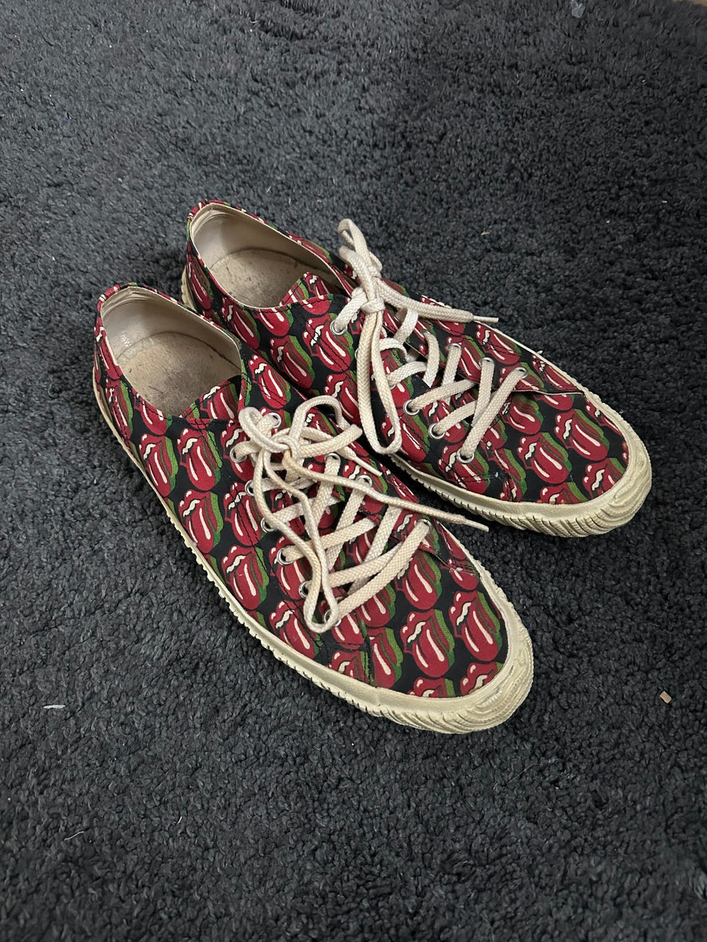 Comme Des Garcons 06SS Runway Mainline Rolling Stones All-Over Print Shoes