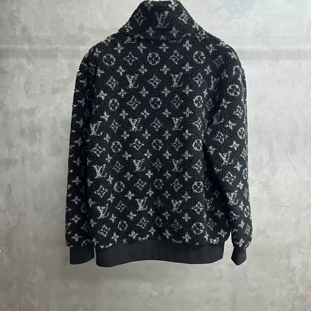 Louis Vuitton Black All-Over Jacquard Fleece Jacket
