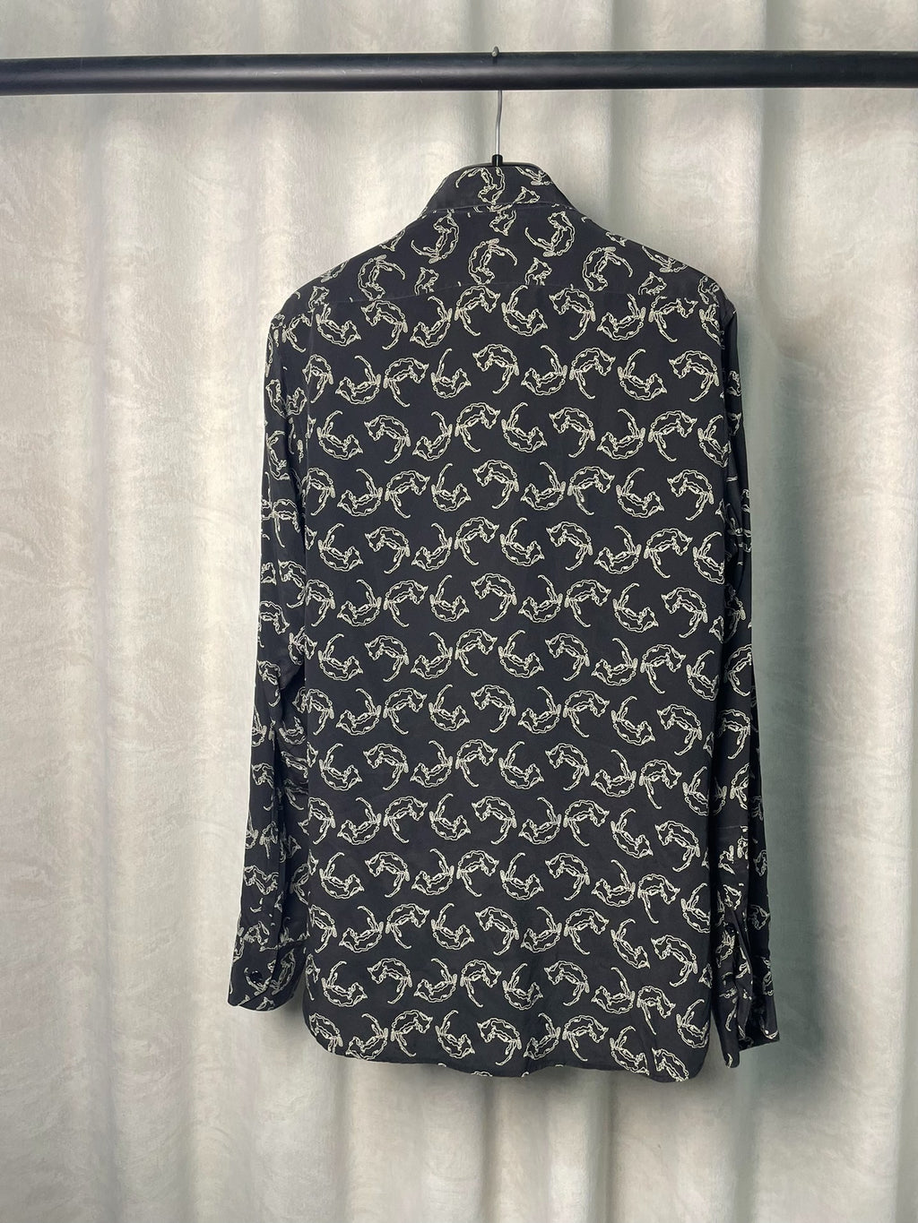 Saint Laurent FW13 Fox Print Silk Shirt