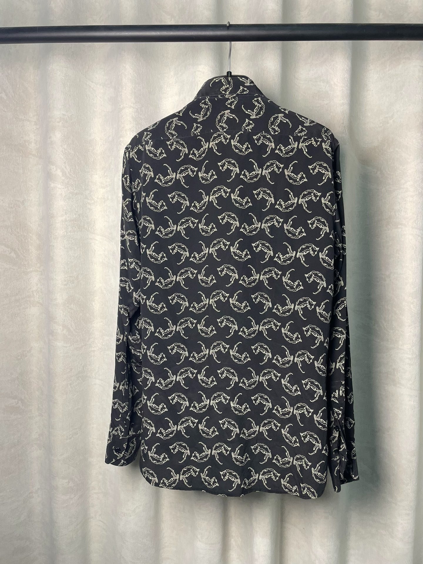 Saint Laurent FW13 Fox Print Silk Shirt