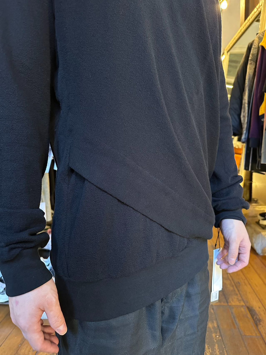 Julius SS17 Knives Black Double-Layer Cotton Sweatshirt