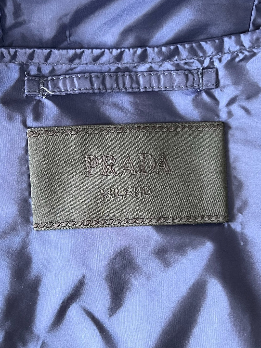 Prada Blue Nylon Triangle Logo Jacket