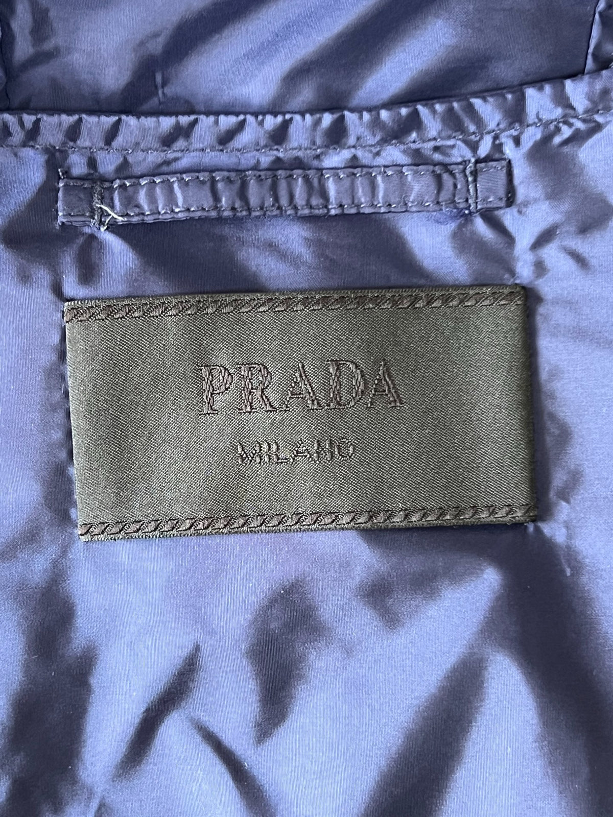 Prada Blue Nylon Triangle Logo Jacket