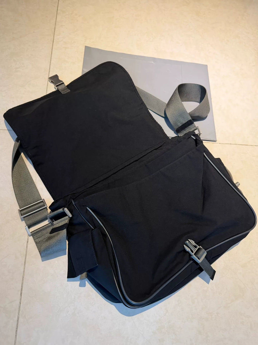 Prada Sports Label Crossbody Silver Bag