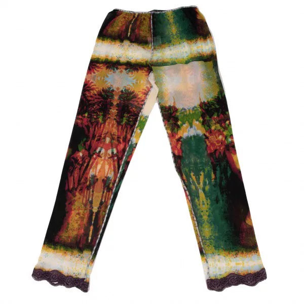 Jean Paul Gaultier Vintage Green Portrait Mesh Trousers