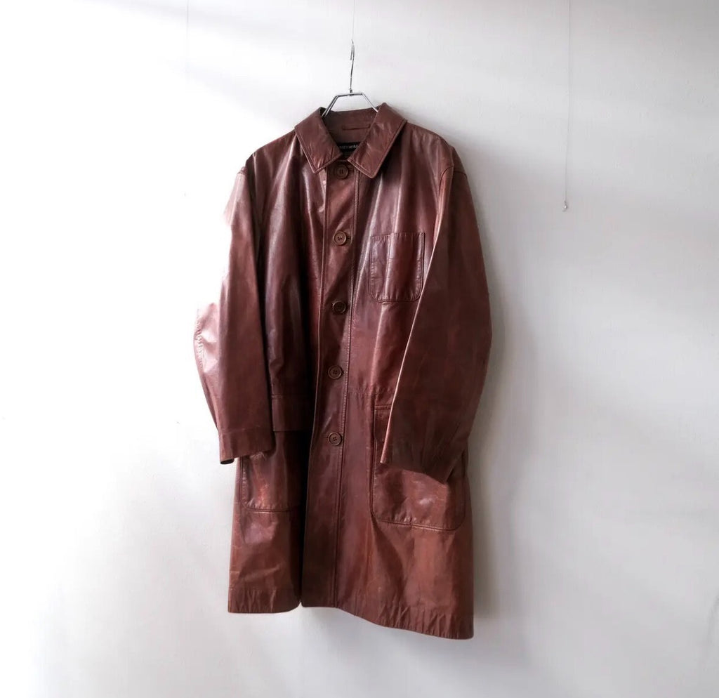 Issey Miyake AW01 Long Buffalo Leather Coat