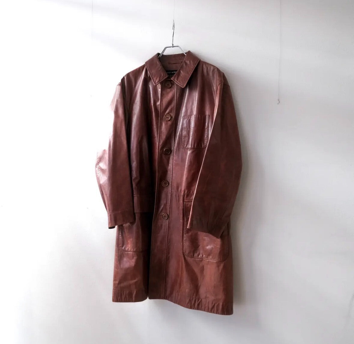 Issey Miyake AW01 Long Buffalo Leather Coat