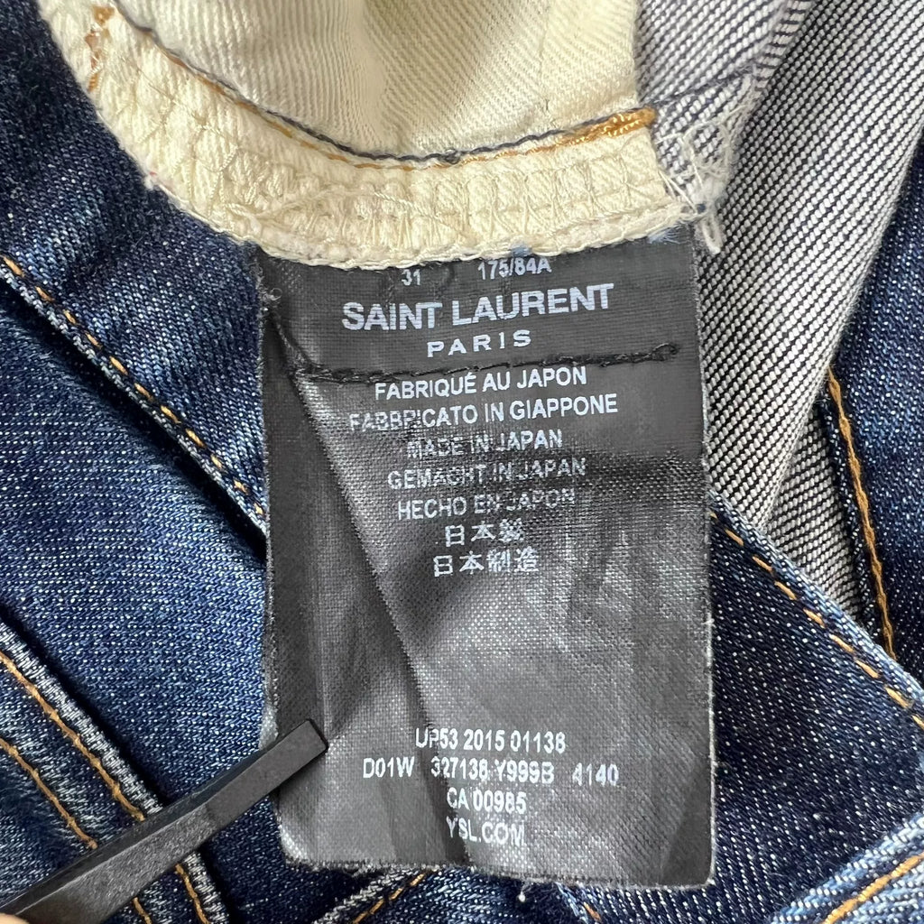 Saint Laurent 16SS Distressed Navy Jeans