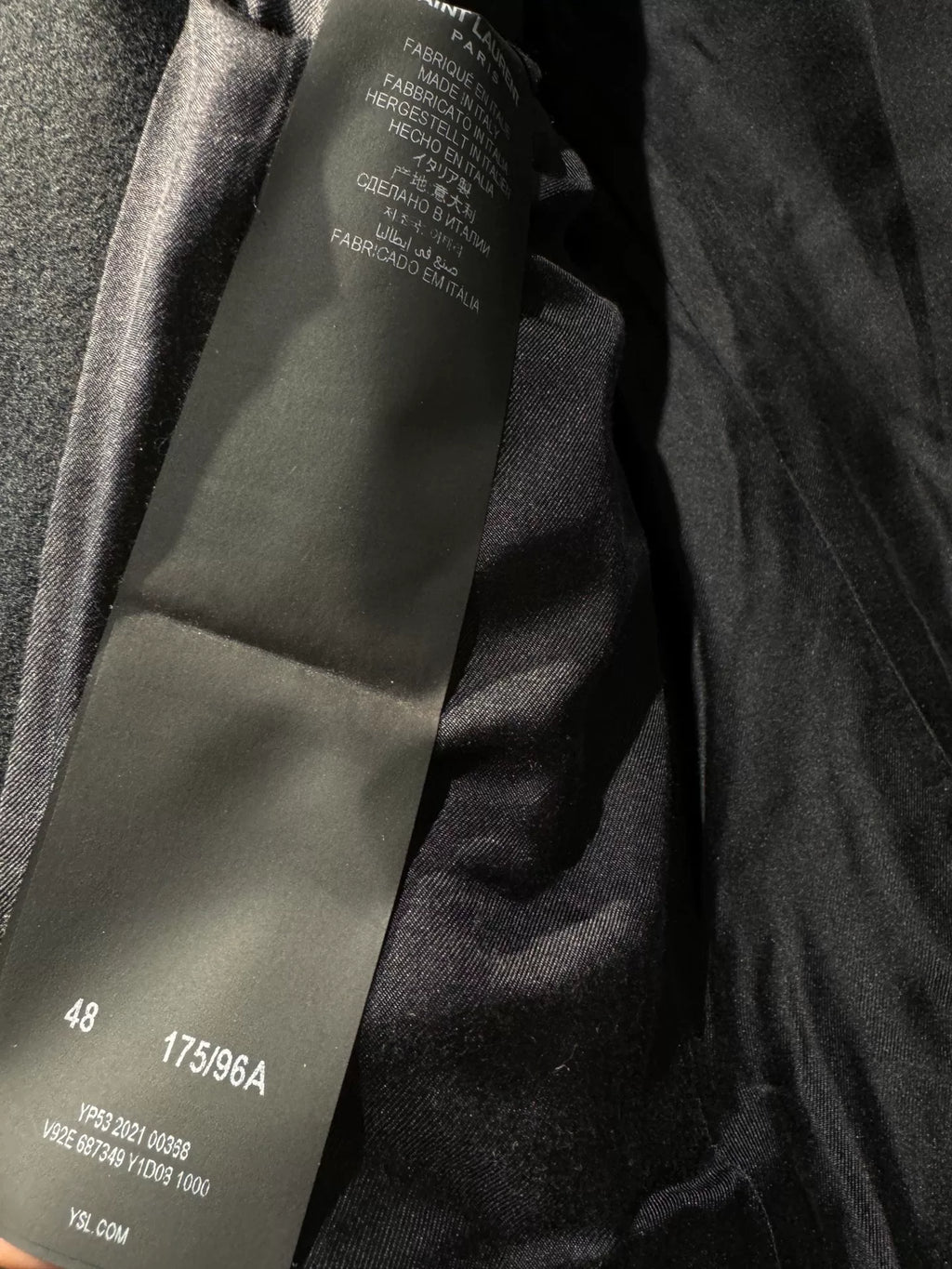 Saint Laurent Black Embroidered Trim Lambswool Blazer