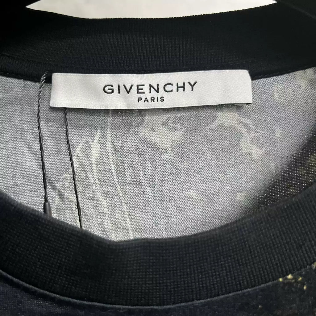Givenchy Black Graphic Print Crew Neck T-Shirt