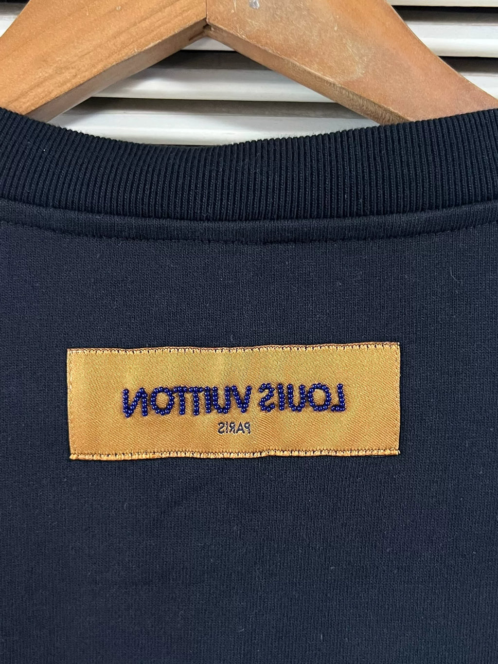 Louis Vuitton LV SS24 Black Pearl Beaded Letter Short-Sleeve T-Shirt