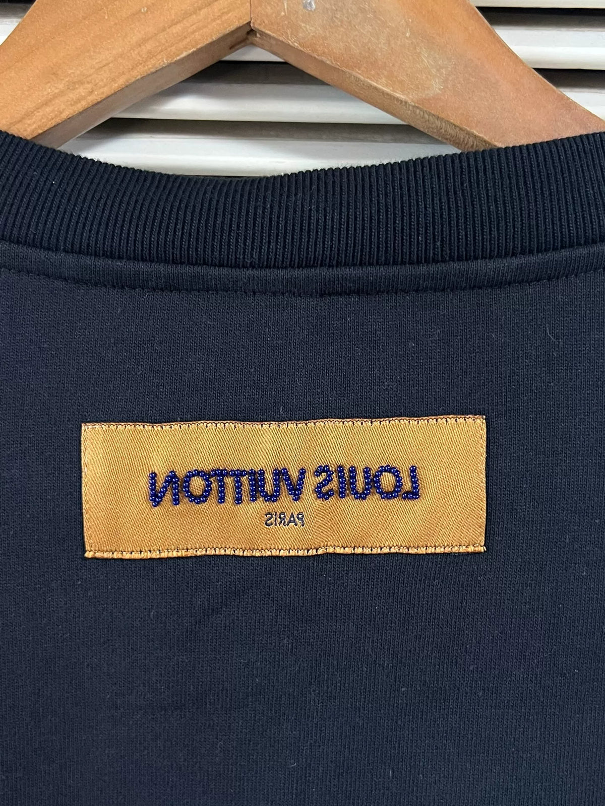 Louis Vuitton LV SS24 Black Pearl Beaded Letter Short-Sleeve T-Shirt
