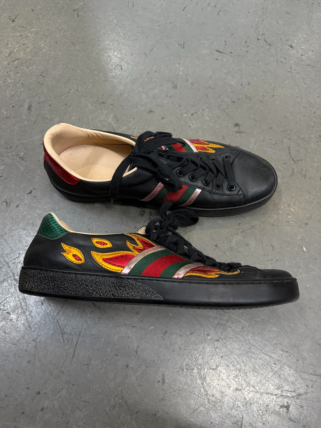 Gucci Black Flame Ace Sneakers