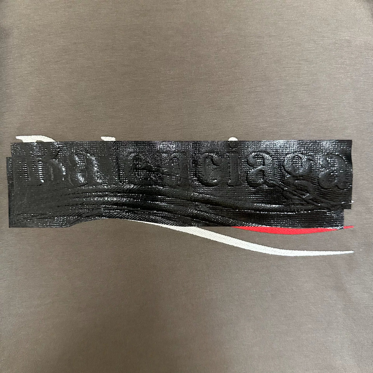 Balenciaga Black Tape Embroidered Short Sleeve Top