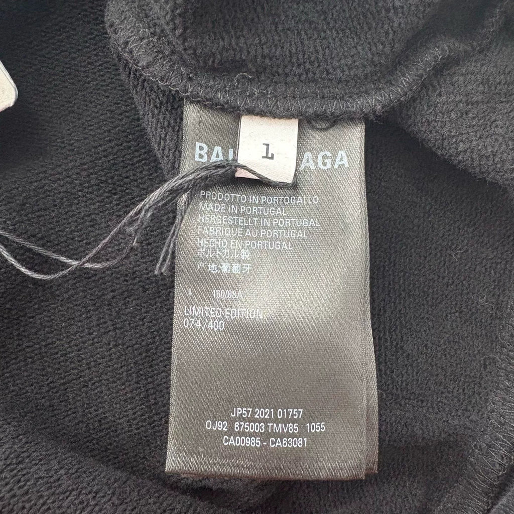 Balenciaga Black Aya Nakamura Star Poster Washed Hooded Sweater