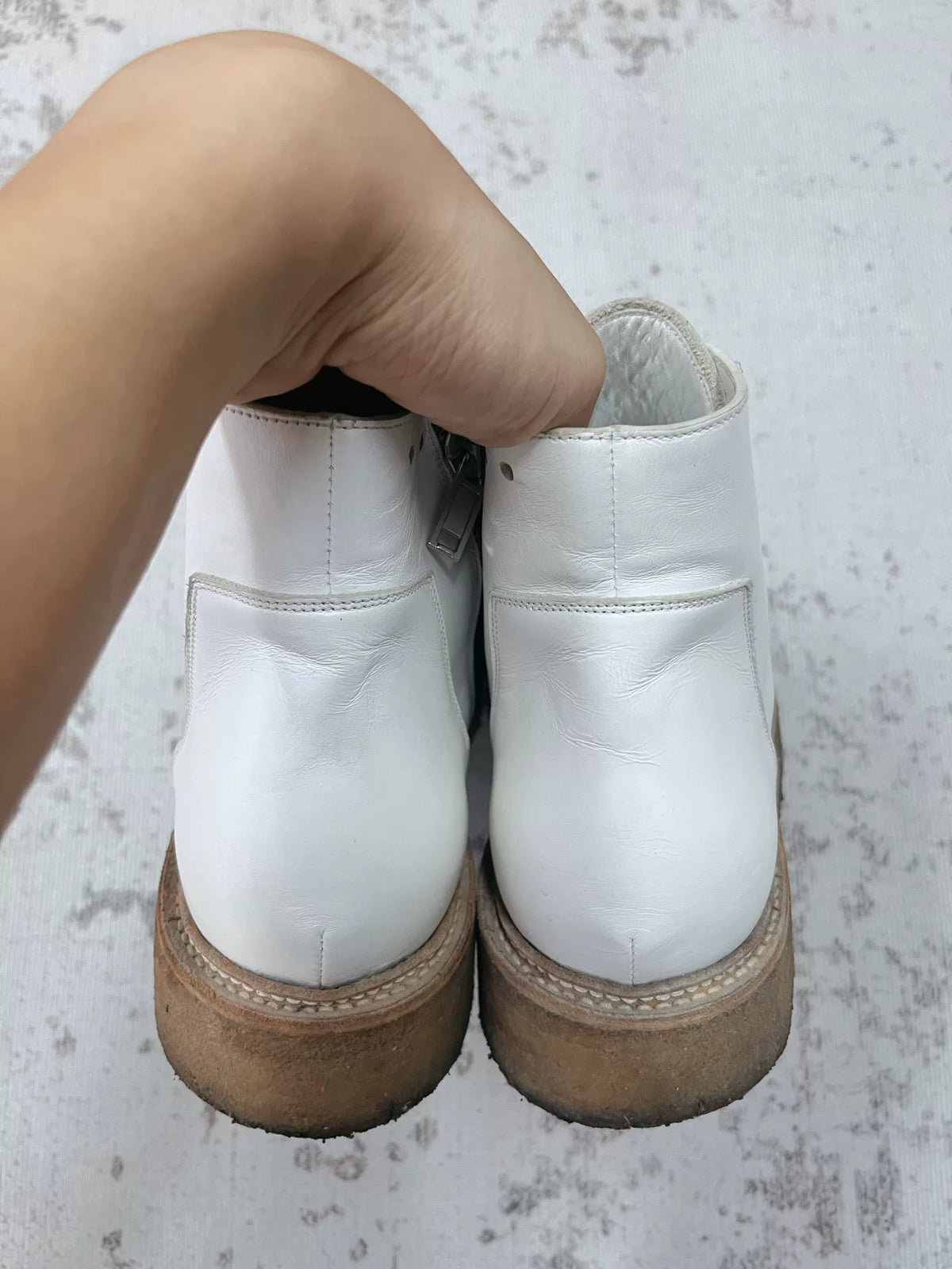 Rick Owens 13FW Mainline Milk Rubber Sole Martin Boots