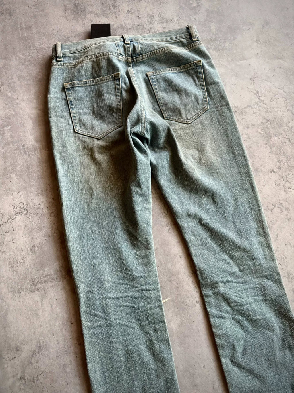 Saint Laurent 15AW D02 Ice Blue Washed Distressed Jeans by Hedi Slimane