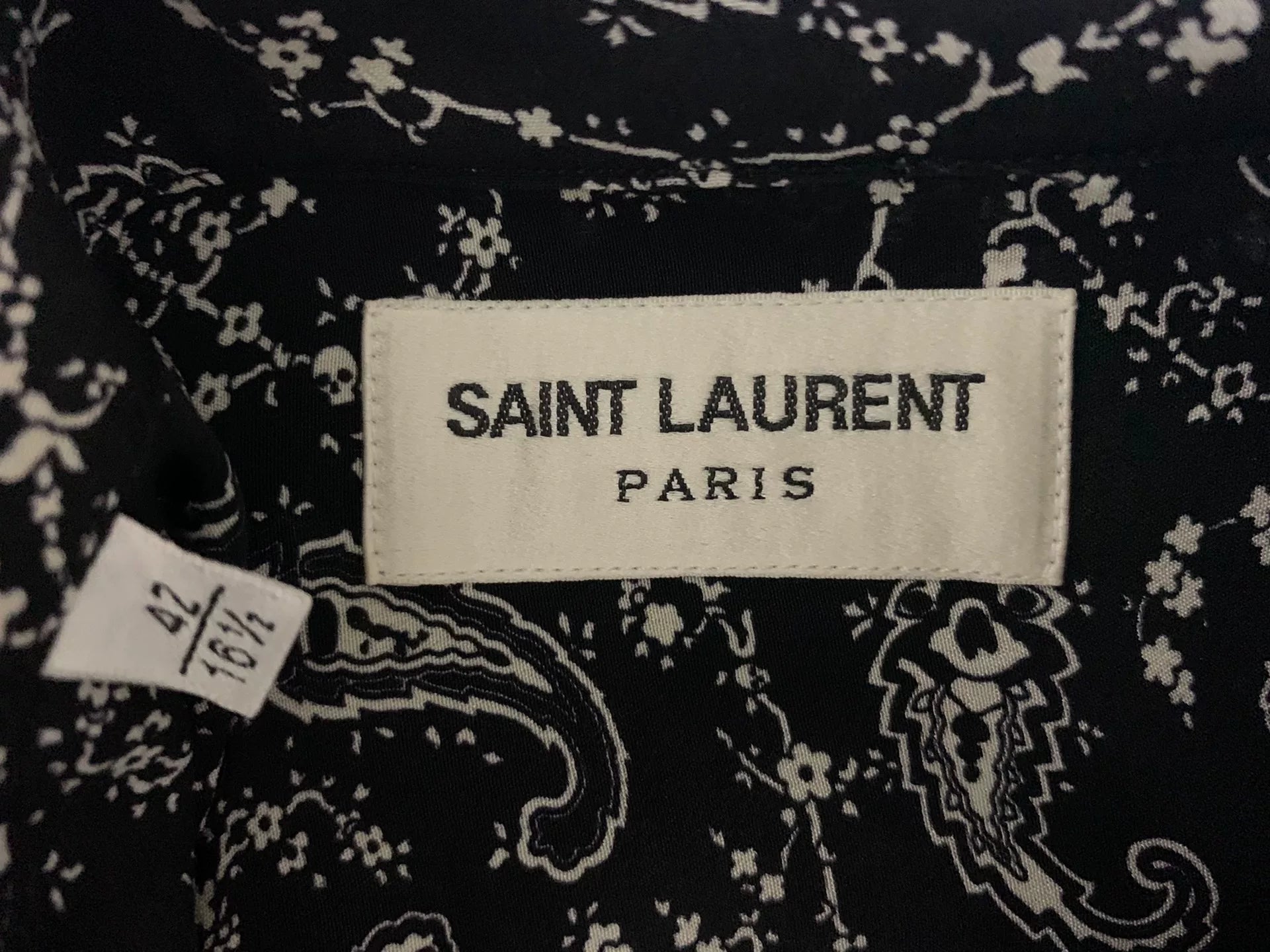 Saint Laurent 15SS Silk Black White Shirt
